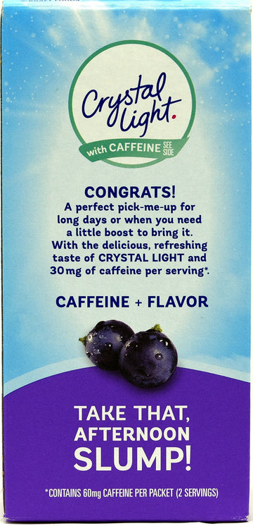 Crystal Light On The Go G  Drink Mix with Caffeine, 1.1 oz, 10 Packets, Pack of 5