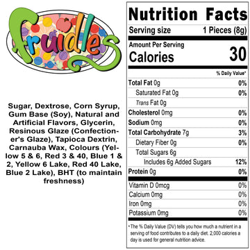 Fruidles Chiclets Gum Chicle Tabs, Candy Buffet Treats, Machine Size Refills, Kosher Certified Parve (Mixed Fruit Flavor, 2 Poun