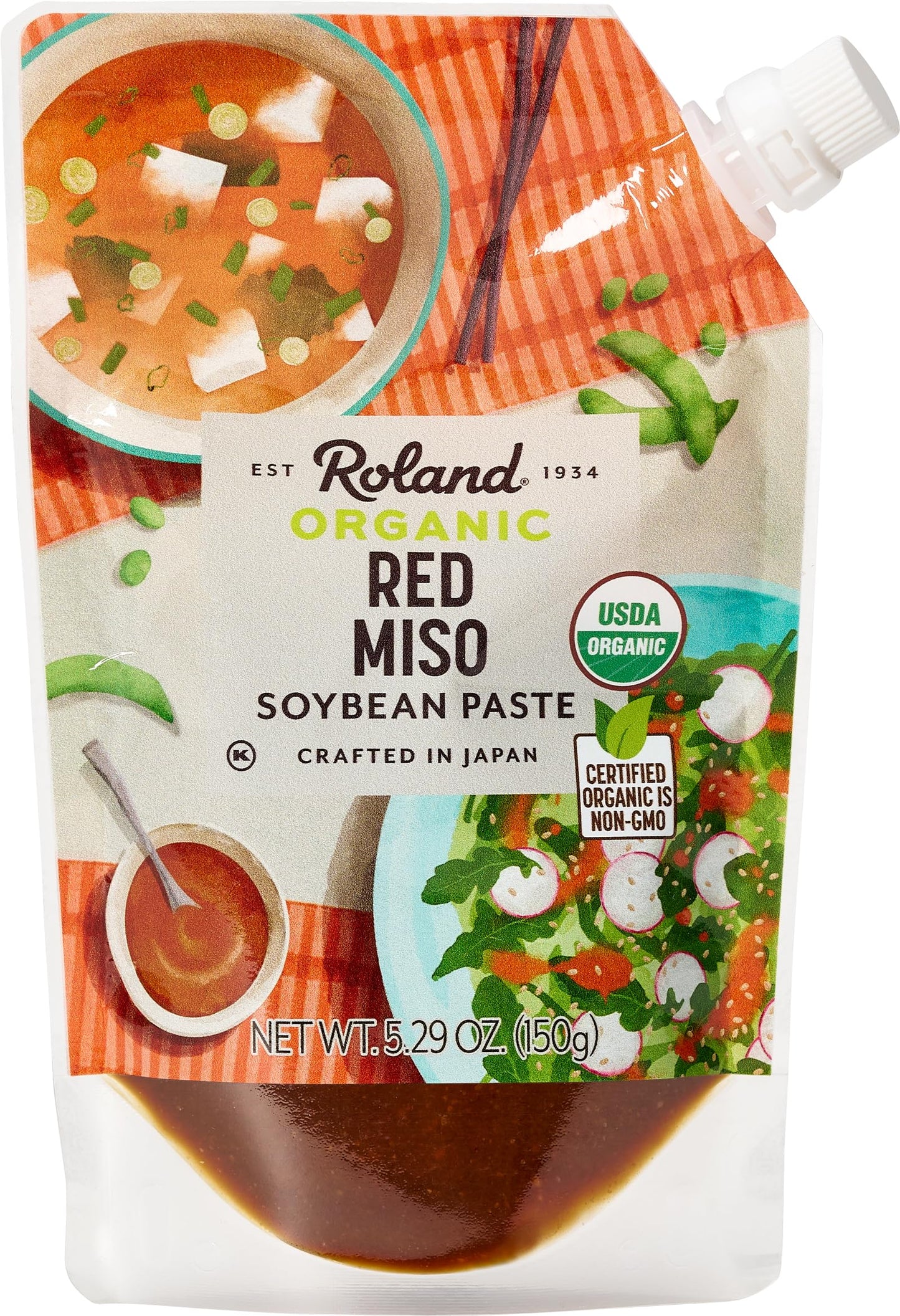 Roland Foods Organic Red Miso Paste, 5.29 oz Pouch, Pack of 1