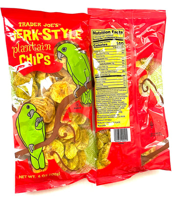 Trader Joe's Jerk-Style Plantain Chips, 6oz Pack of 2 - Crunchy, Flavorful Snack, Gluten-Free, Vegan-Friendly