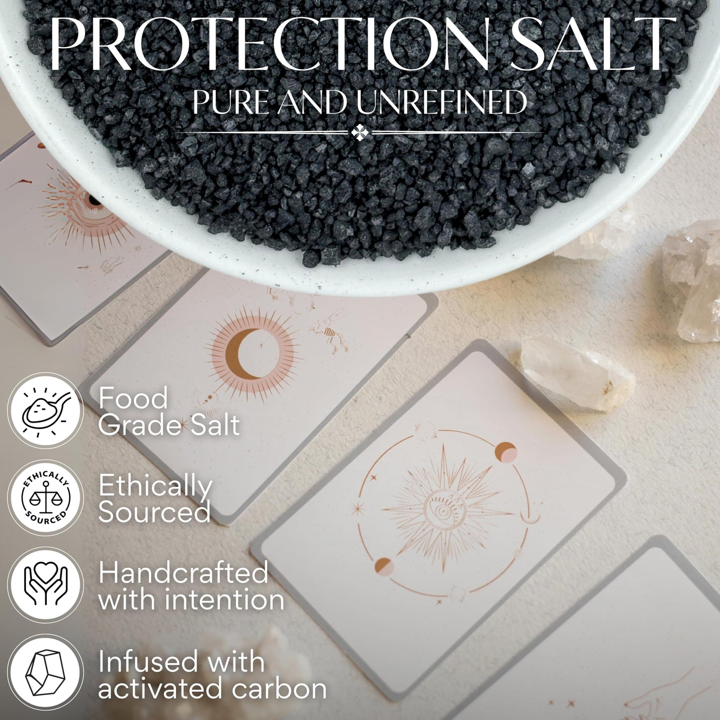 Sea Salt Superstore Black Salt for Protection Rituals, 2 Oz Bag, Handcrafted Negative Energy Protection Crystals for Witchcraft