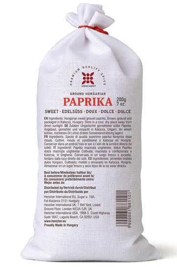 Hungarian Paprika (7Oz, Sweet) Imported From Kalocsa, Hungary, In Canvas Bag, Incredible Flavor