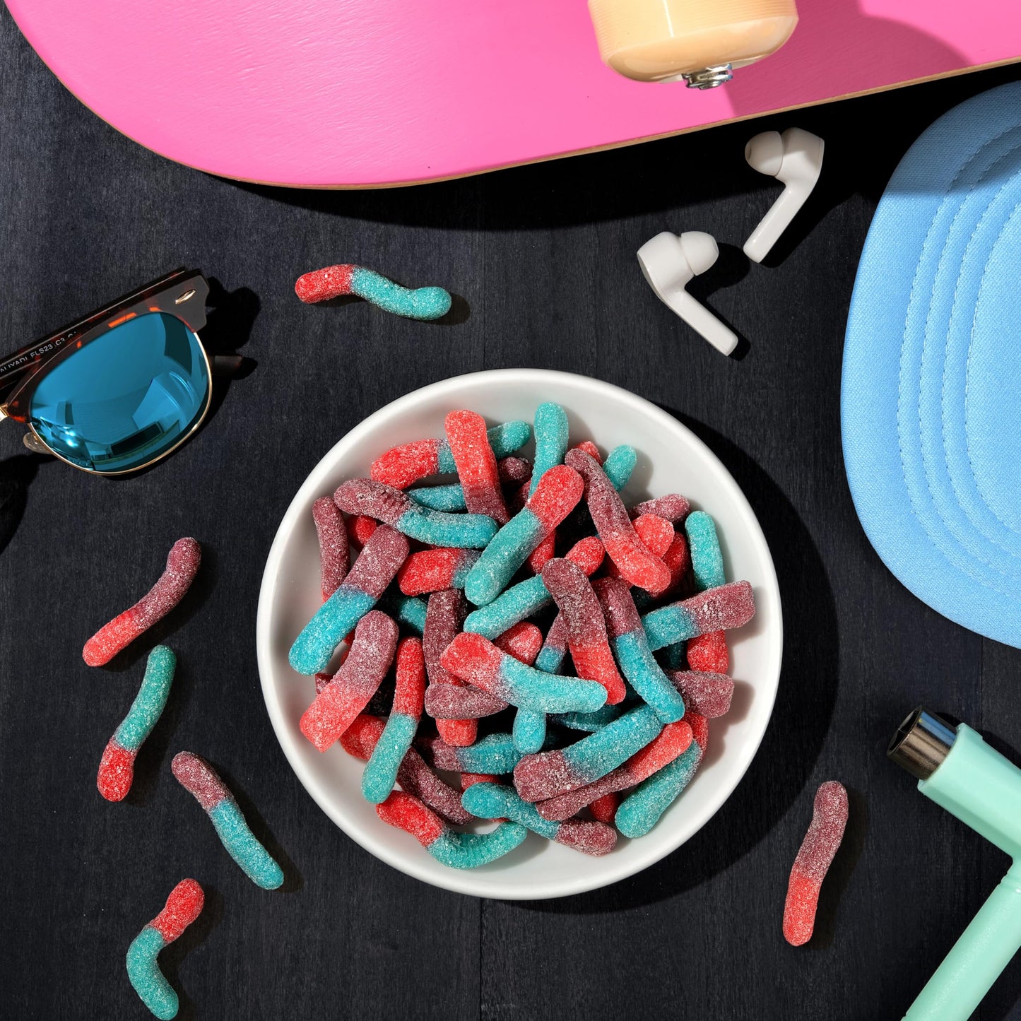 Trolli Sour Brite Crawlers, Candy, Very Berry, Sweet and Sour Gummy Worms, 5 oz
