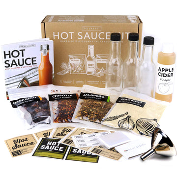 Millhouse Spice Co. Deluxe Hot Sauce Making Kit - 3 Chili Pepper Varieties, Gourmet Spice Blend, 3 Bottles, Fun DIY Gift, 1 Count