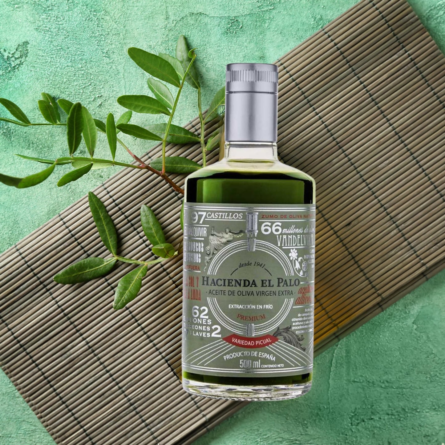 Hacienda El Palo Premium Picual Extra Virgin Olive Oil 500ml | First Harvest, Cold-Pressed Gourmet Spanish EVOO by Carmen & Lola