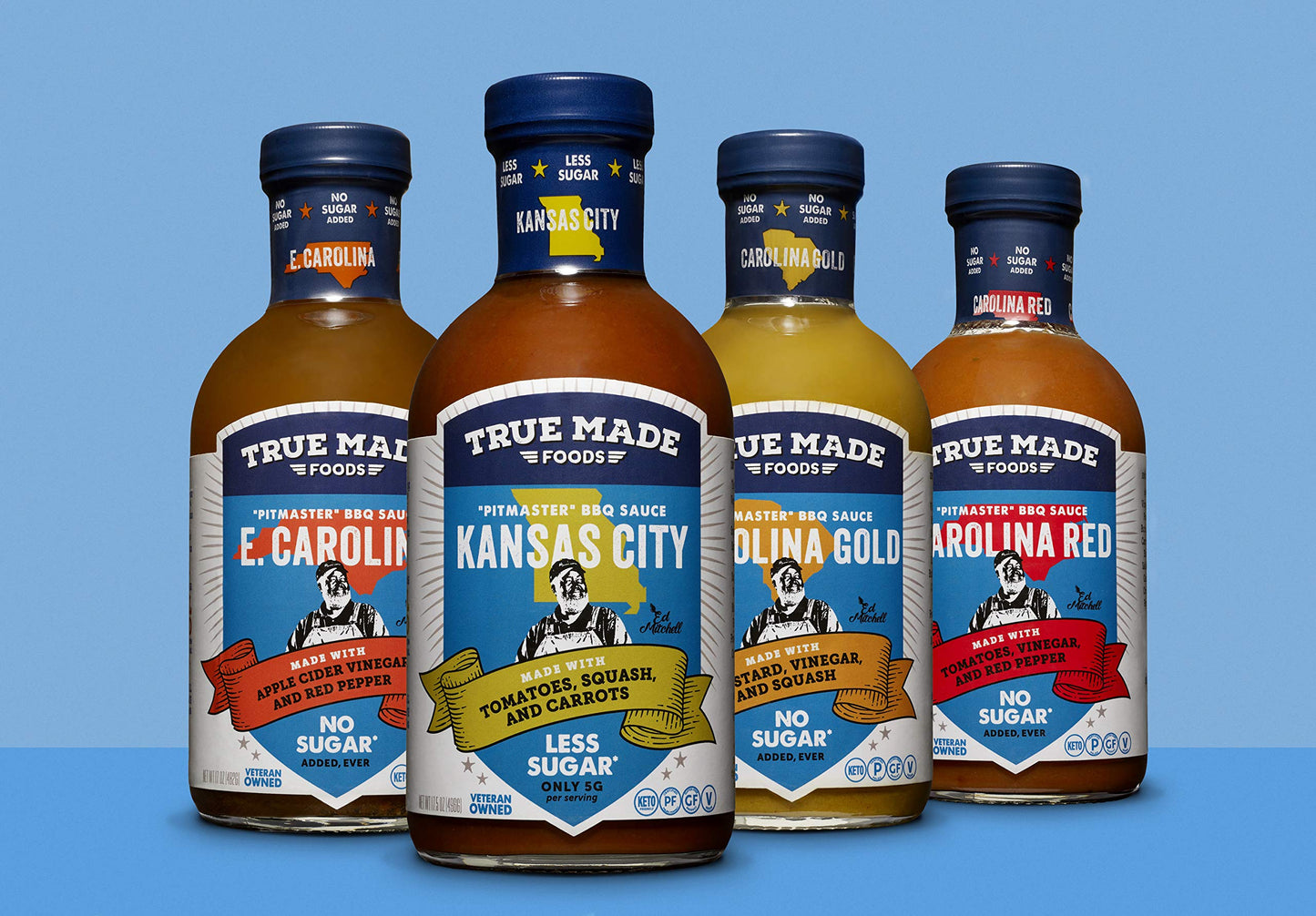 True Made Foods Vegetable BBQ Sauce, Low Sugar, 18 oz