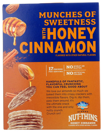 Blue Diamond Almonds, Nut-Thins Gluten Free Cracker Crisps, Honey Cinnamon, 4.25 Ounce