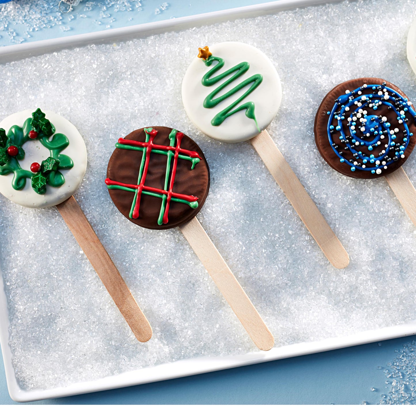 OREO Fudge and White Fudge Covered Chocolate Sandwich Cookies, Holiday Cookies, 1.02 lb Tin