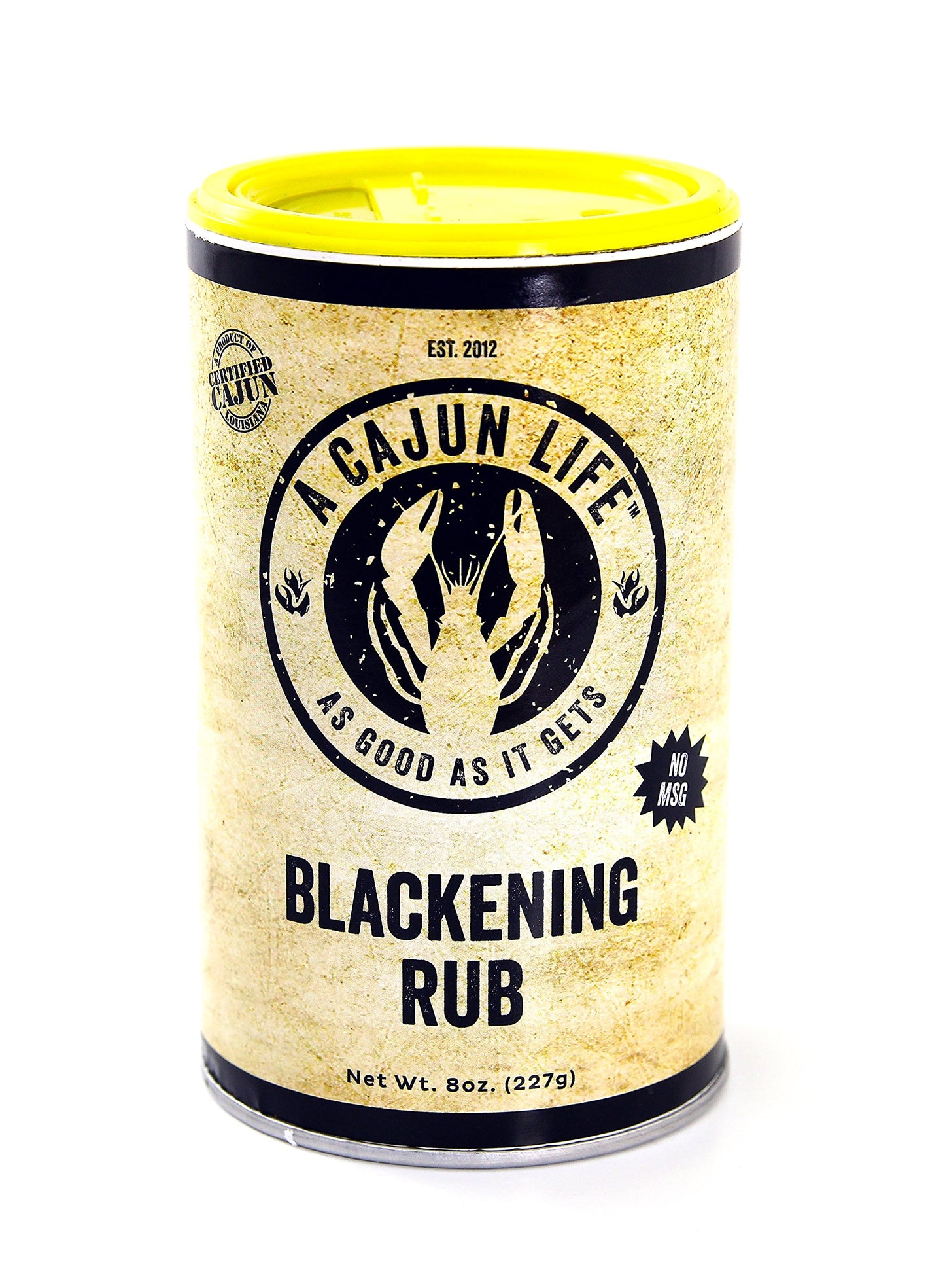 A Cajun Life Blackening Seasoning | Authentic Certified Cajun Blackening Rub, Non-GMO, No MSG, 8 oz