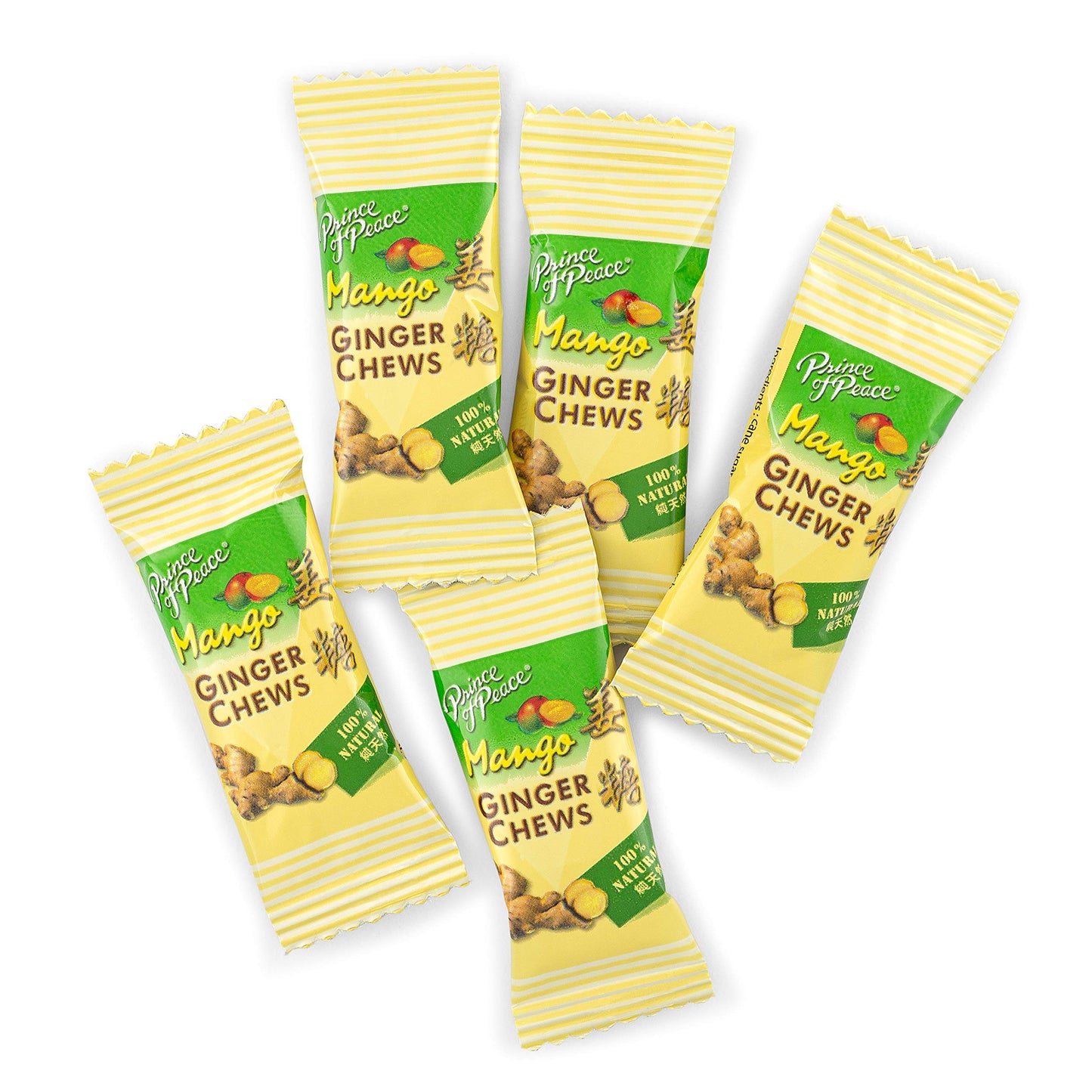 Prince Of Peace Ginger Chews With Mango, 1 Lb. – Candied Ginger – Mango Candy – Mango Ginger Chews – Natural Candy – 2 Pack