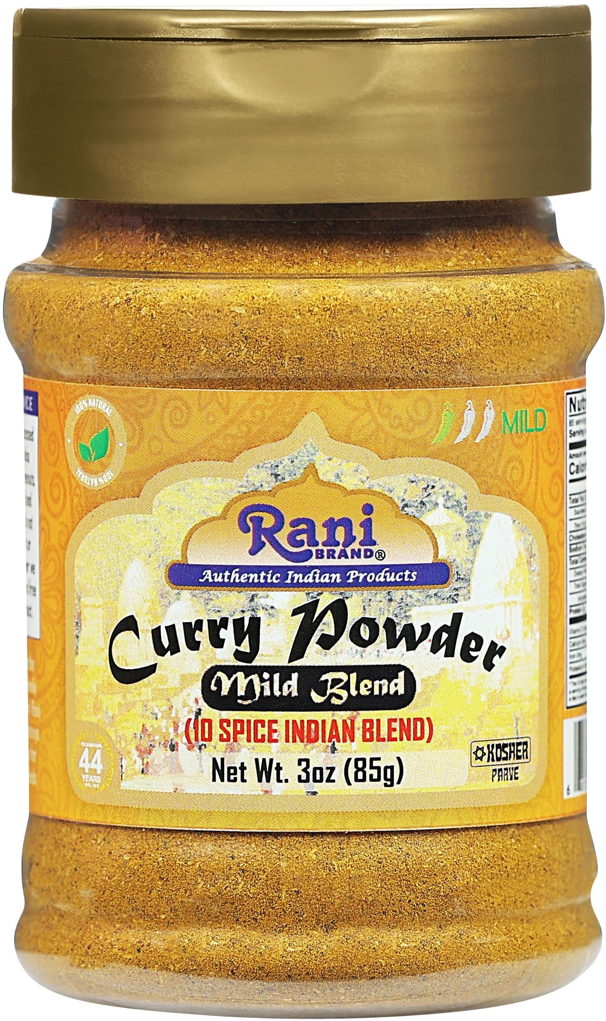 Rani Curry Powder Mild (10-Spice Authentic Indian Blend) 3Oz (85G) Pet Jar, Pack Of 12 ~ All Natural | Salt-Free | No Chili Or Peppers | Vegan | Gluten Friendly | Non-Gmo | Kosher | Indian Origin