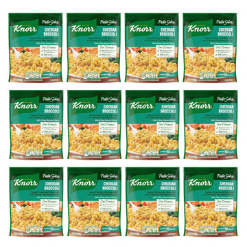 Knorr Pasta Sides 12 count Cheddar Broccoli for delicious  rich meal starter  pasta side or one skillet meal 7 minute preparation easy pasta dishes 4.3 oz