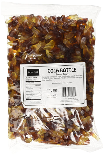 Kervan Candy Bebeto Cola Bottles - Fruity, Soft & Sweet Gummy Candy Bulk For Kids, Gift Snacks And Parties - Cola Bottle Gummies Big Party Size Bag (5 Lbs)