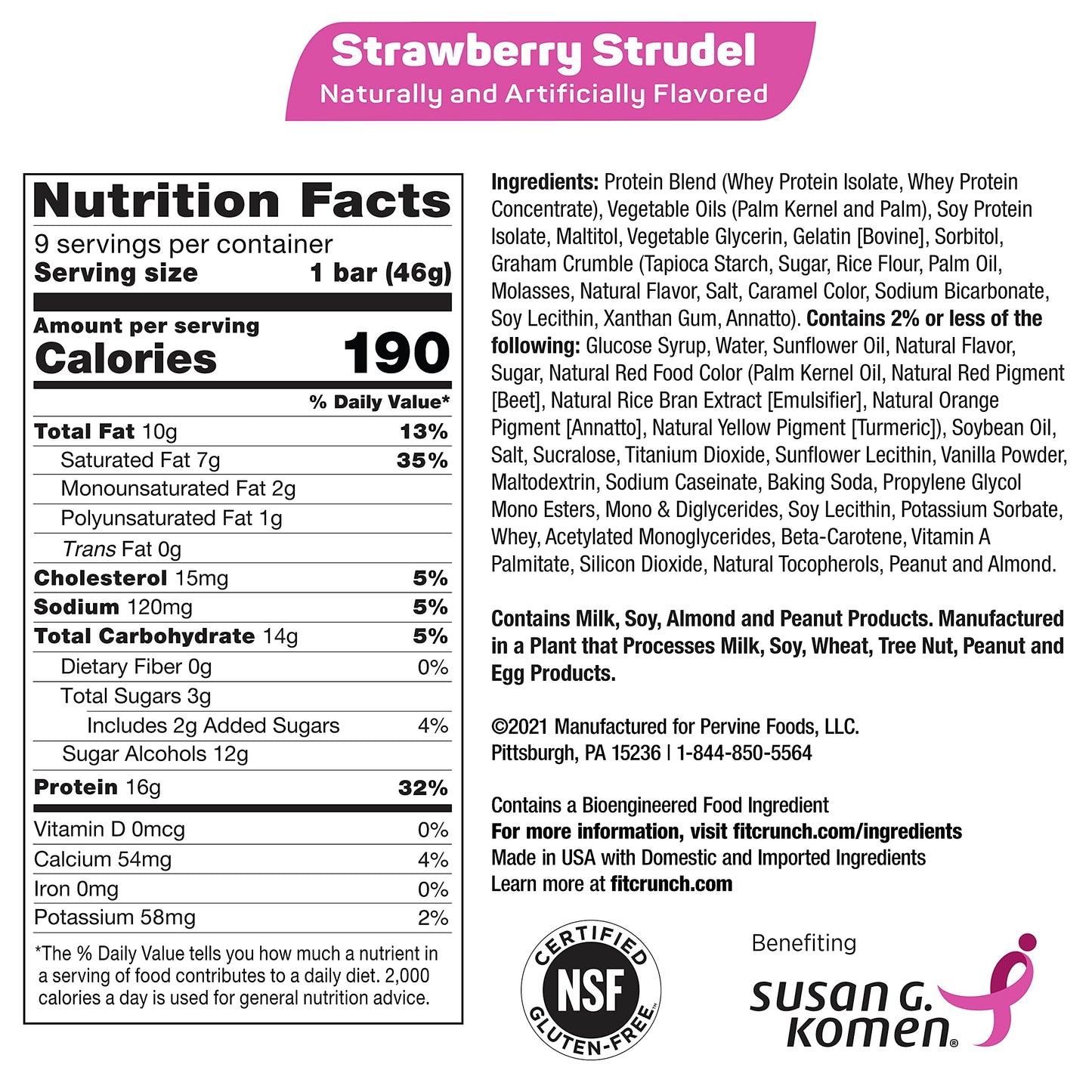 Fitcrunch Snack Size Protein Bars, Designed By Robert Irvine, 6-Layer Baked Bar, 3G Of Sugar, Gluten Free & Soft Cake Core (9 Ba