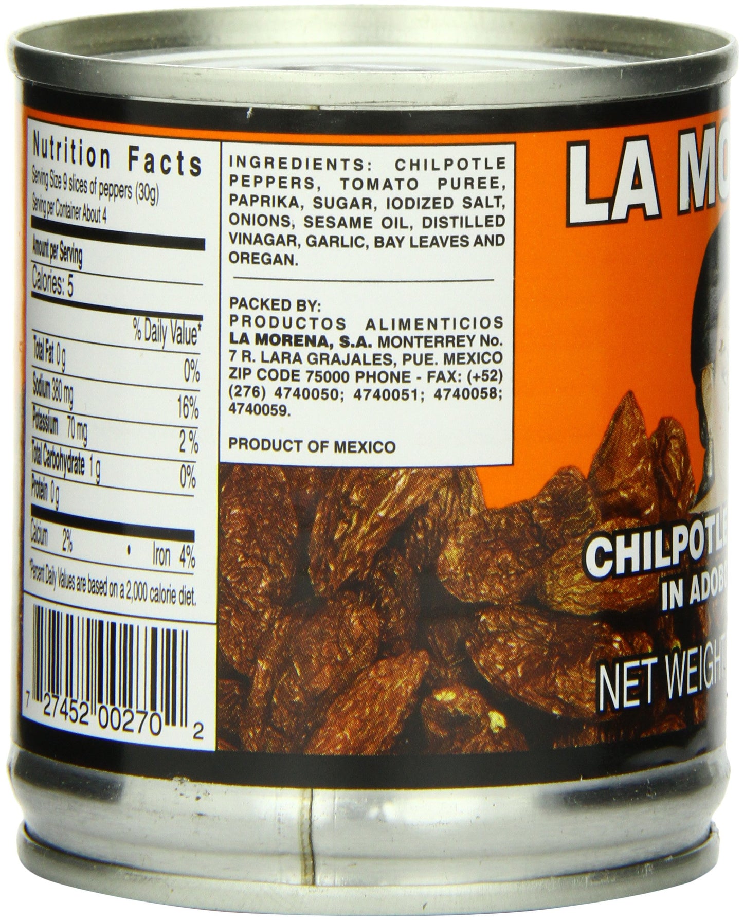 La Morena Chipotle Peppers in Adobo Sauce, 7 Ounce (Pack of 24)
