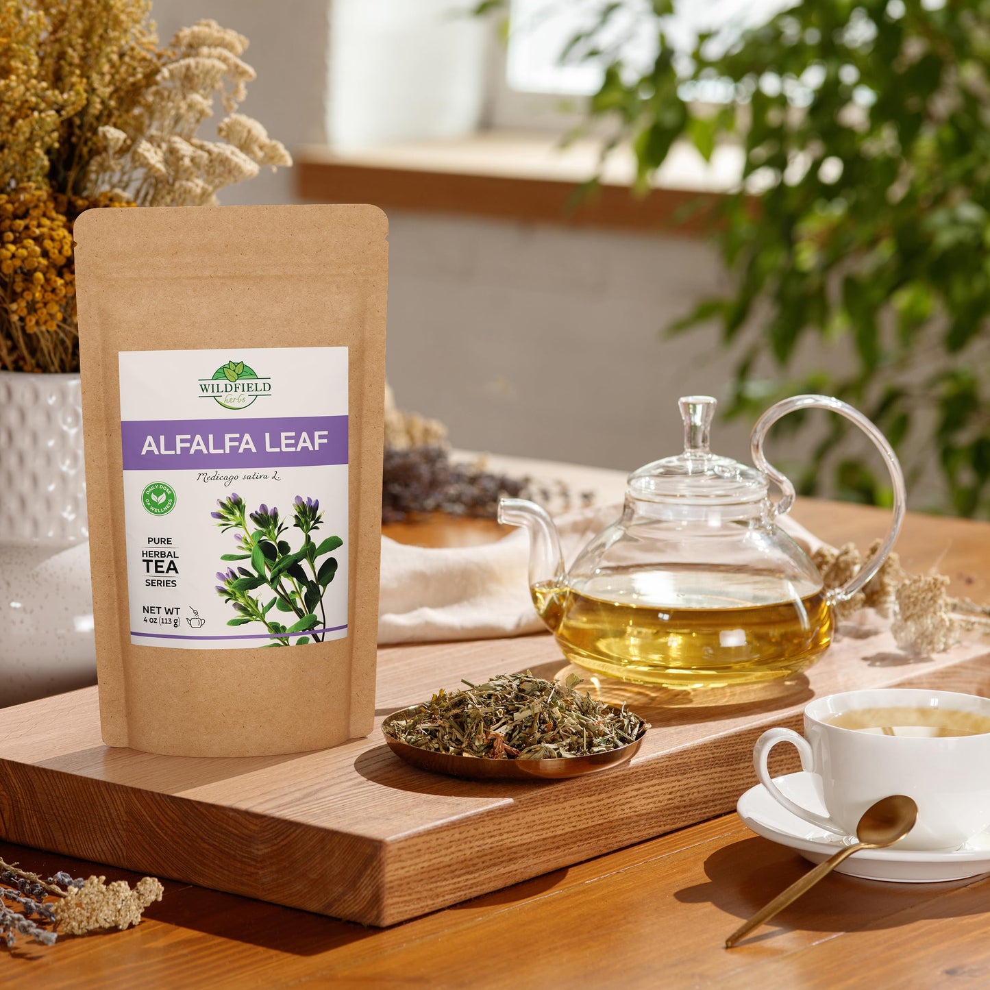 4 Oz Alfalfa Leaf Alfalfa Herb Tea (Medicago Sativa) - 113G Tea Bags Herbal