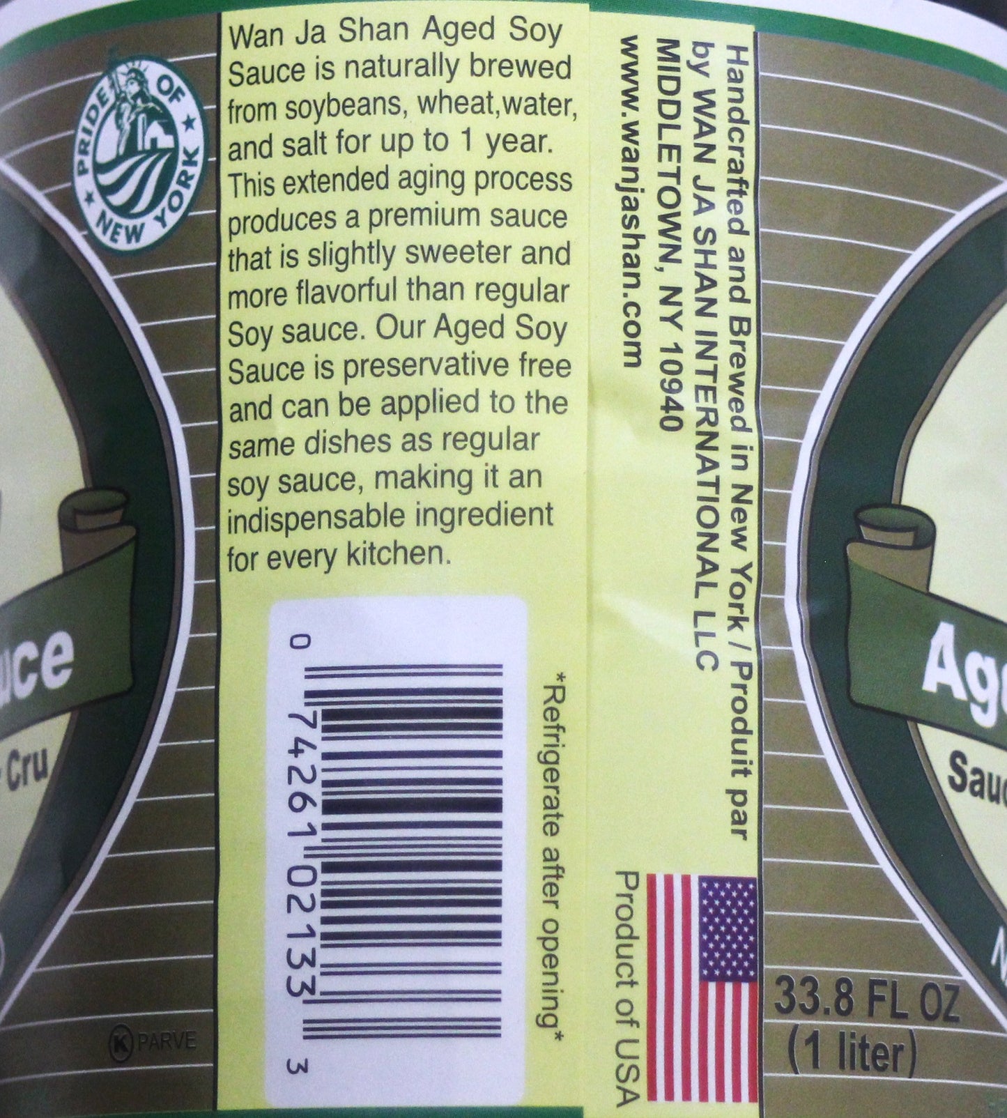 Wan Ja Shan Non Gmo Aged Soy Sauce 33.8 Fl Oz