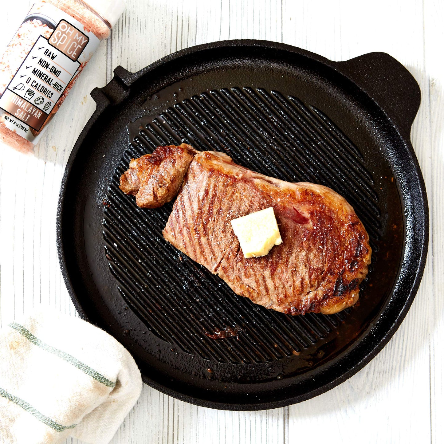 Popcorn Seasoning Himalayan Pink Salt - Fine Grain Rock Salt For Salmon, Pork Belly, Turkey Ground, Chicken, Fish, Salad, Margar