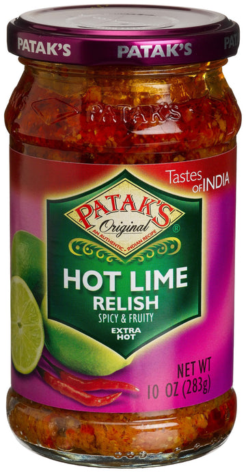 Patak'S Hot Lime Relish, Extra Hot, 10 Ounce (Pack Of 6)