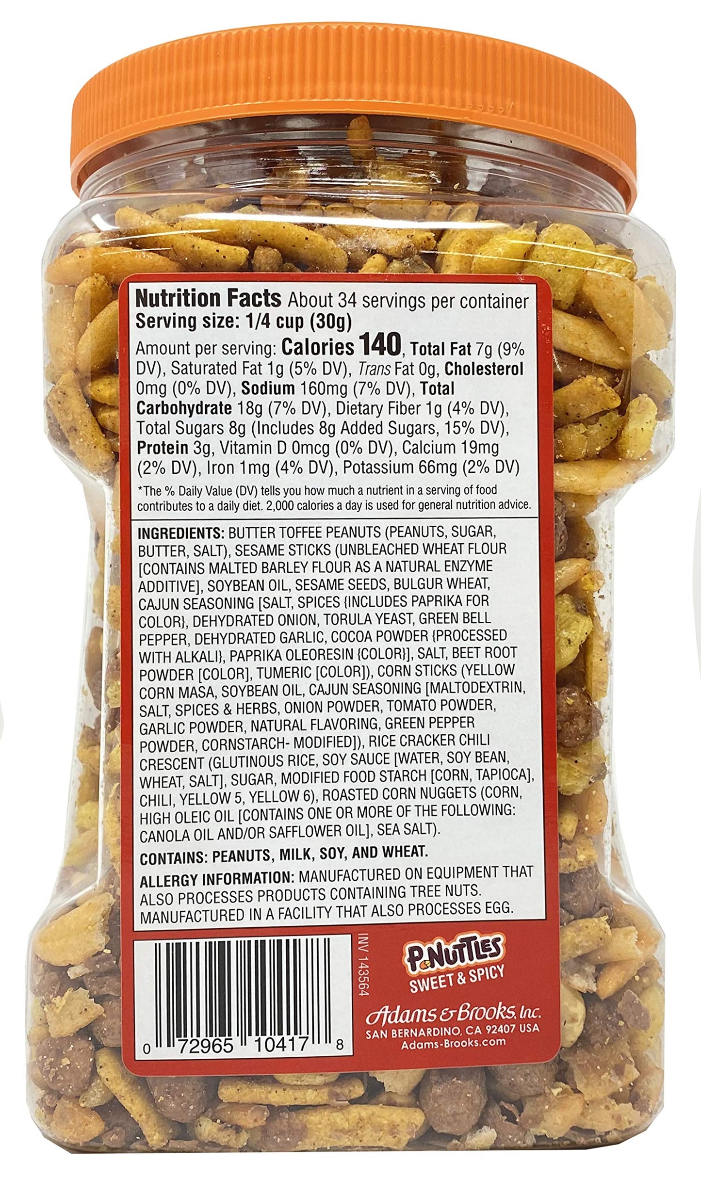 P-Nuttles Sweet & Spicy Butter Toffee Peanuts Jar (36 Ounces) Made in the USA, Kosher