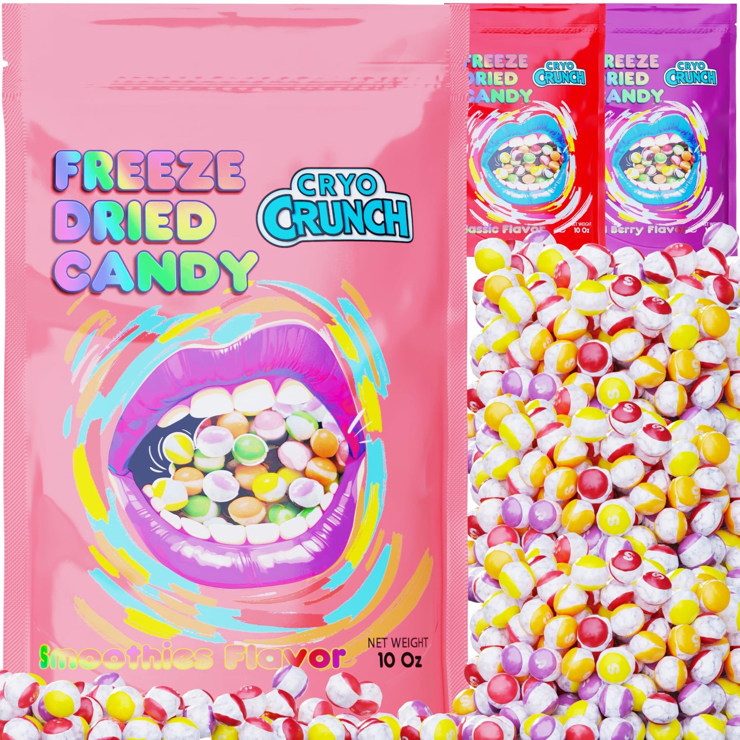 Freeze Dried Skittles Smoothie Flavor (10Oz) Made From Skittles By Primary Colors Candy - Freeze Dried Candy Usa Made Freeze Dry