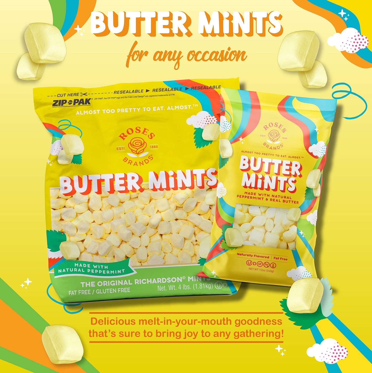 Roses Brands - Butter Mints - Peppermint Candy, 4 Lbs