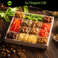 NUT CRAVINGS - Holiday Xmas Christmas Dried Fruit & Mixed Nuts Gift Basket in Reusable Wooden Tray + Ribbon (12 Assortments) Food Arrangement  Healthy Snack Care Package