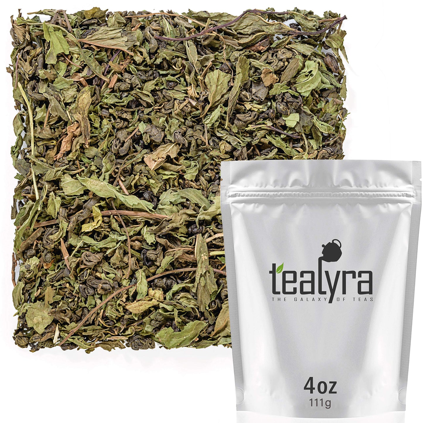 Tealyra Moroccan Mint Green Loose Leaf Tea, Low Caffeine, 110g (4oz)