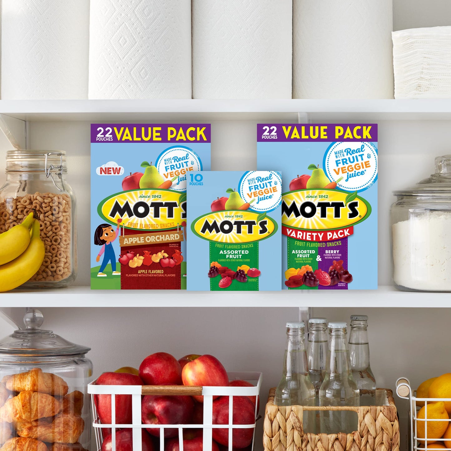 Motts Fruit Flavored Snacks, Apple Orchard, Gluten Free, 40 ct (Pack of 5)