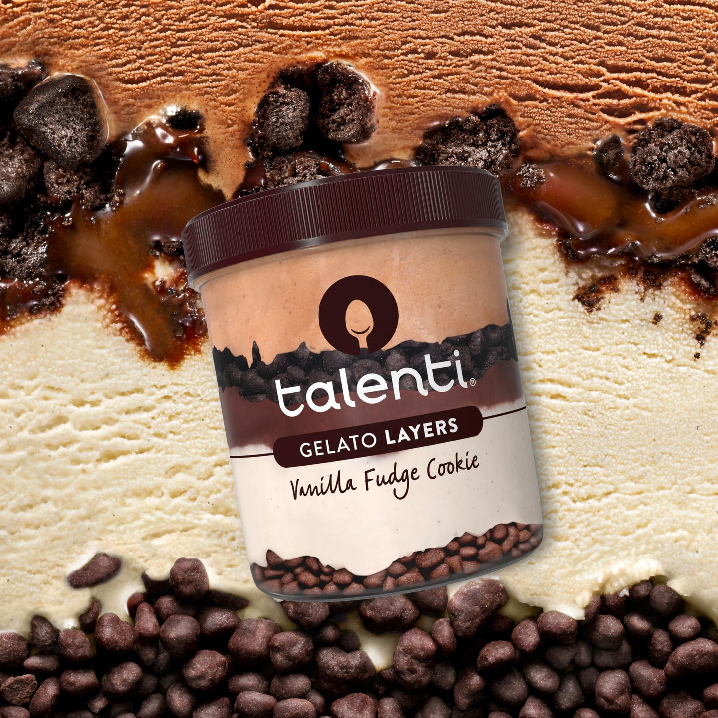 Talenti Gelato Layers For a Delicious Frozen Dessert Vanilla Fudge Cookie Made With Ingredients 303.3g