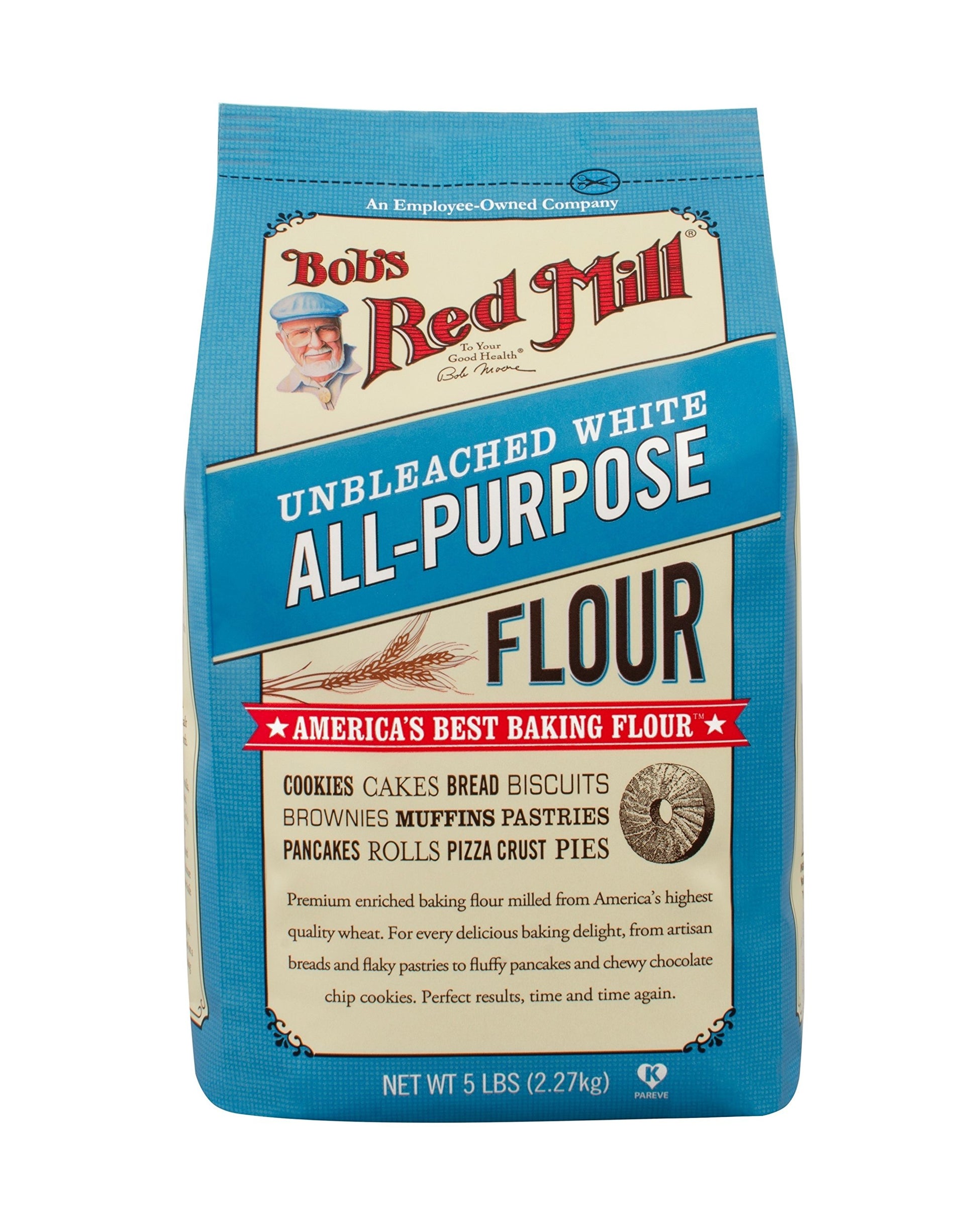 Bob'S Red Mill Unbleached White All Purpose Baking Flour, 5 Pound (Pack Of 4)