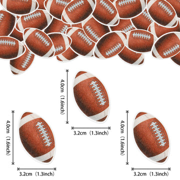 48 Pcs Edible Rugby Ball Cupcake Toppers Wafer Paper Football Cake Decorations Edible Rugby Ball Cake Picks Toppers For Sports R