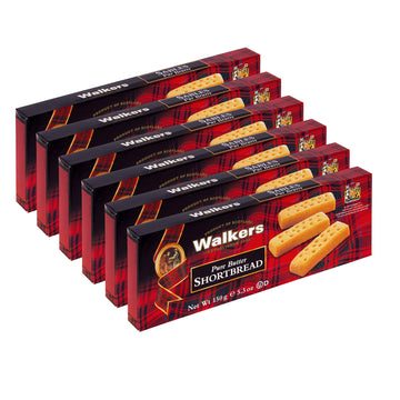 Walkeras Pure Butter Shortbread Fingers - 8-Count Box (Pack Of 6) - Authentic Shortbread Cookies From Scotland