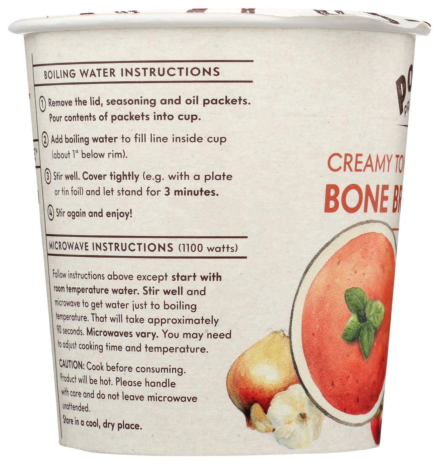 Power Provisions Keto Creamy Tomato Bone Broth Soup Cups - Instant Soup Cup - Collagen Infused - Gluten Free Soup - 1.2 oz. - Pa