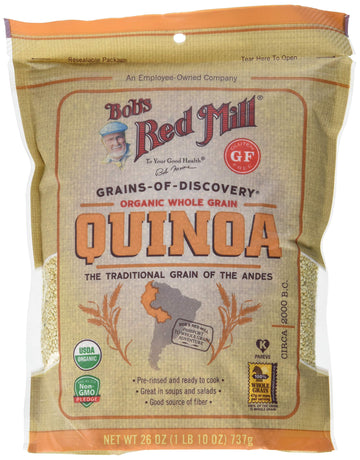 Bob's Red Mill Organic White Quinoa, 26oz (Pack of 4) - Non GMO, Whole Grain, Vegan, Kosher