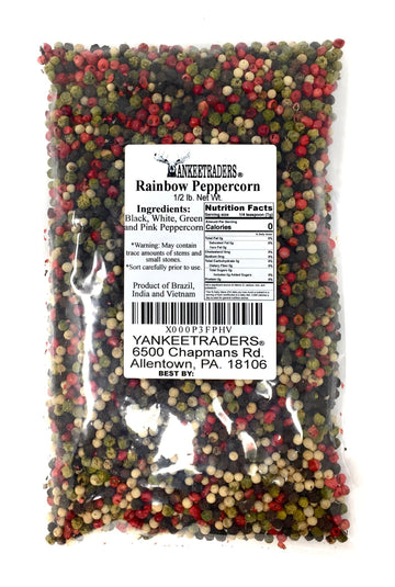 Yankee Traders Brand Peppercorns, Rainbow Assorted Whole, 8 Ounce