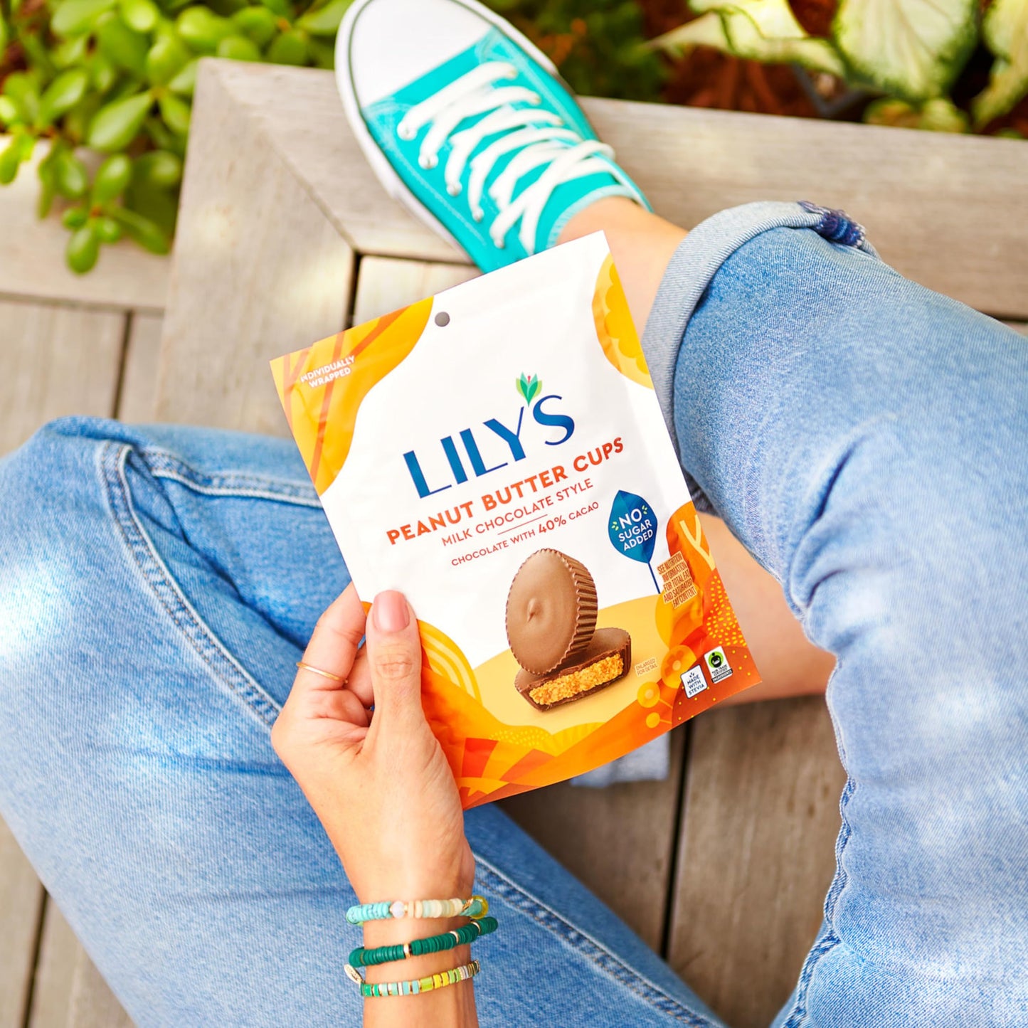 LILYS Milk Chocolate Style Peanut Butter Cups No Sugar Added, Sweets Bags, 3.2 oz (12 Count)