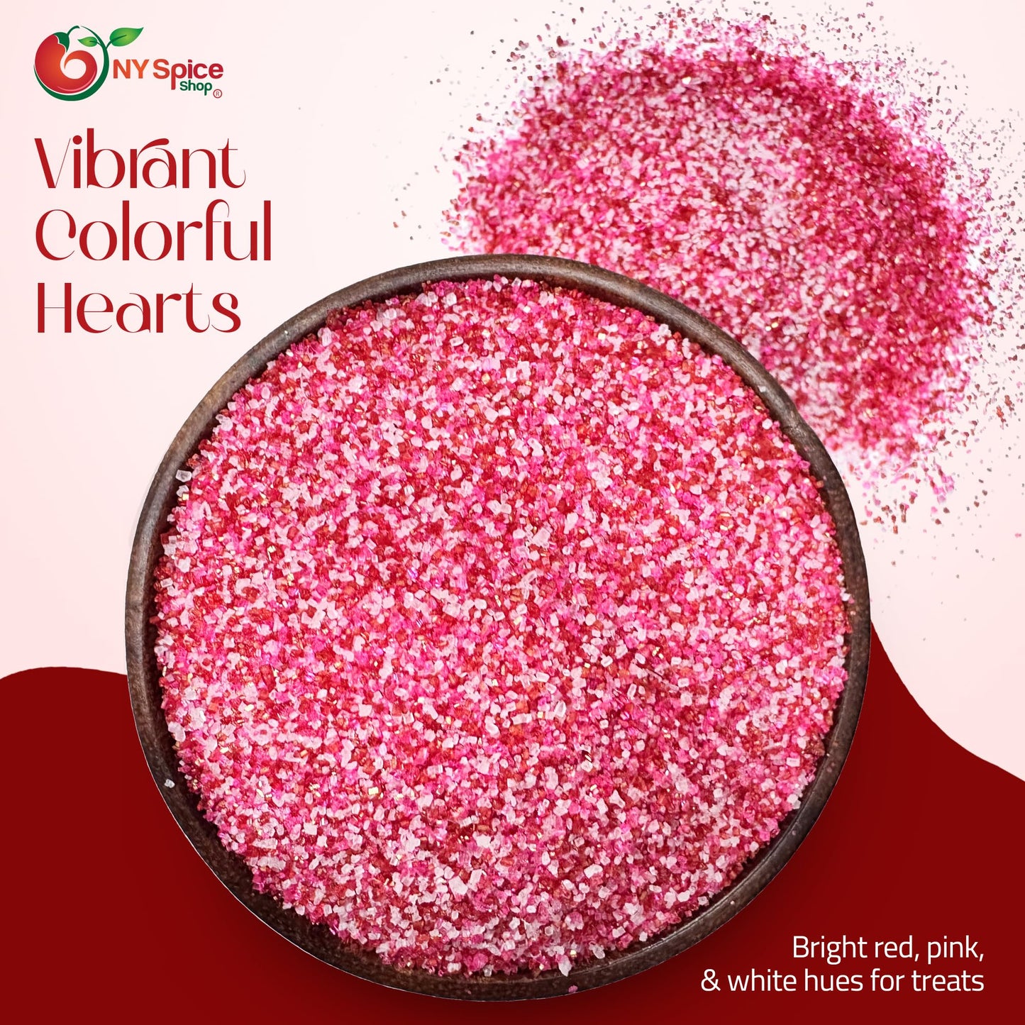 NY Spice Shop Edible Sprinkles - 1 Pound Valentine Sanding Sugar for Cookie Decoration