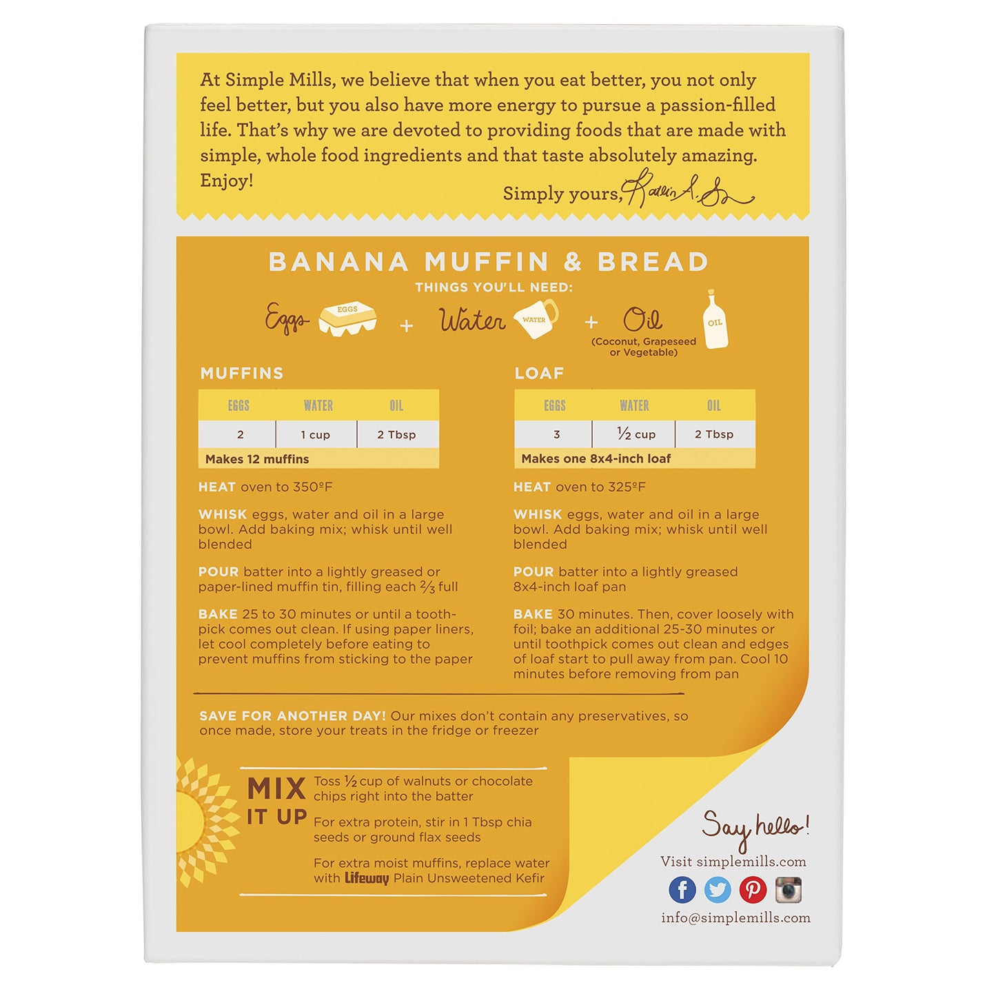 Simple Mills Almond Flour Banana Muffin And Bread Mix - Case Of 6 - 9 Oz.(D0102Hh30Ra.)