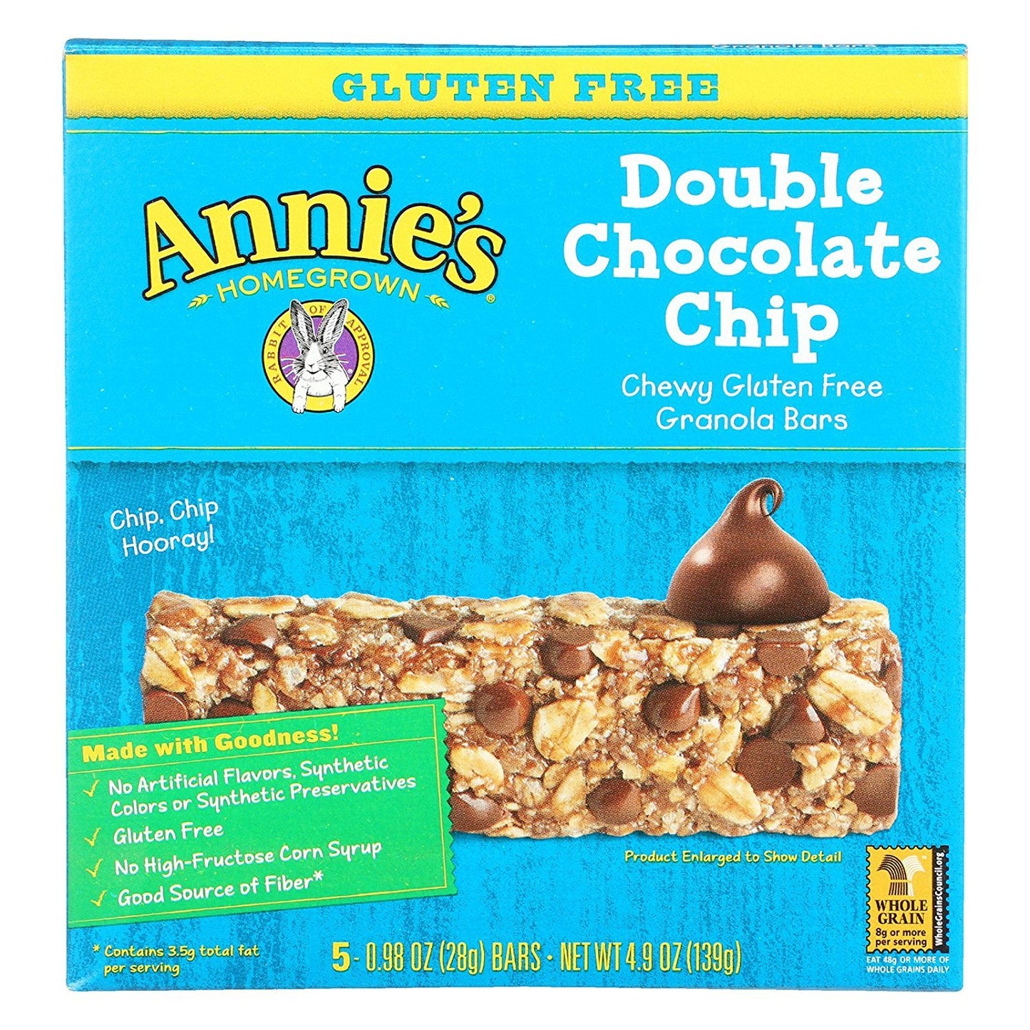 Annies Chewy Gluten Free Granola Bars Double Chocolate Chip 0.98 Oz Bars (Pack