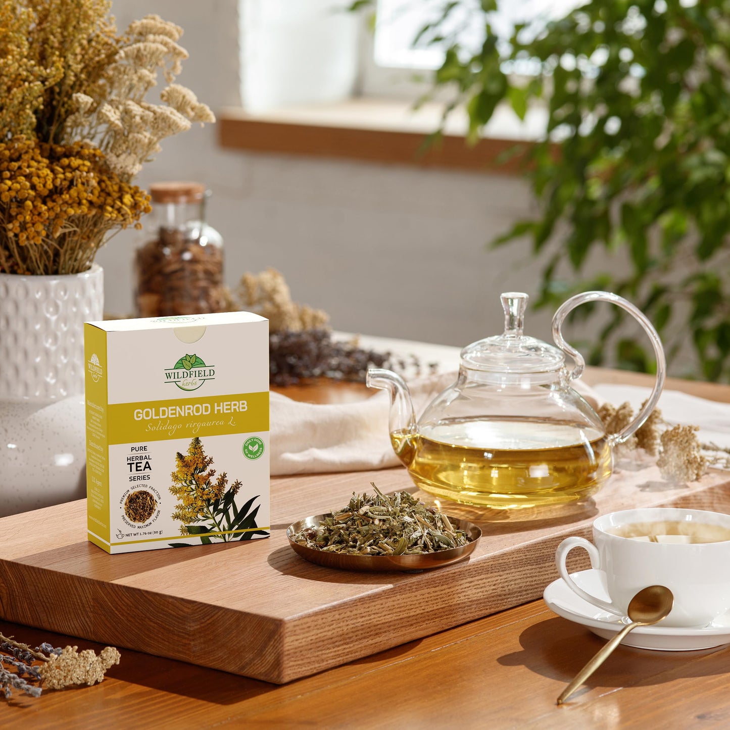 1.8 Oz. Goldenrod Tea Herb Golden (Solidago Virgaurea L.) - 50G Dried Golden Rod Herbs Herbal Tea