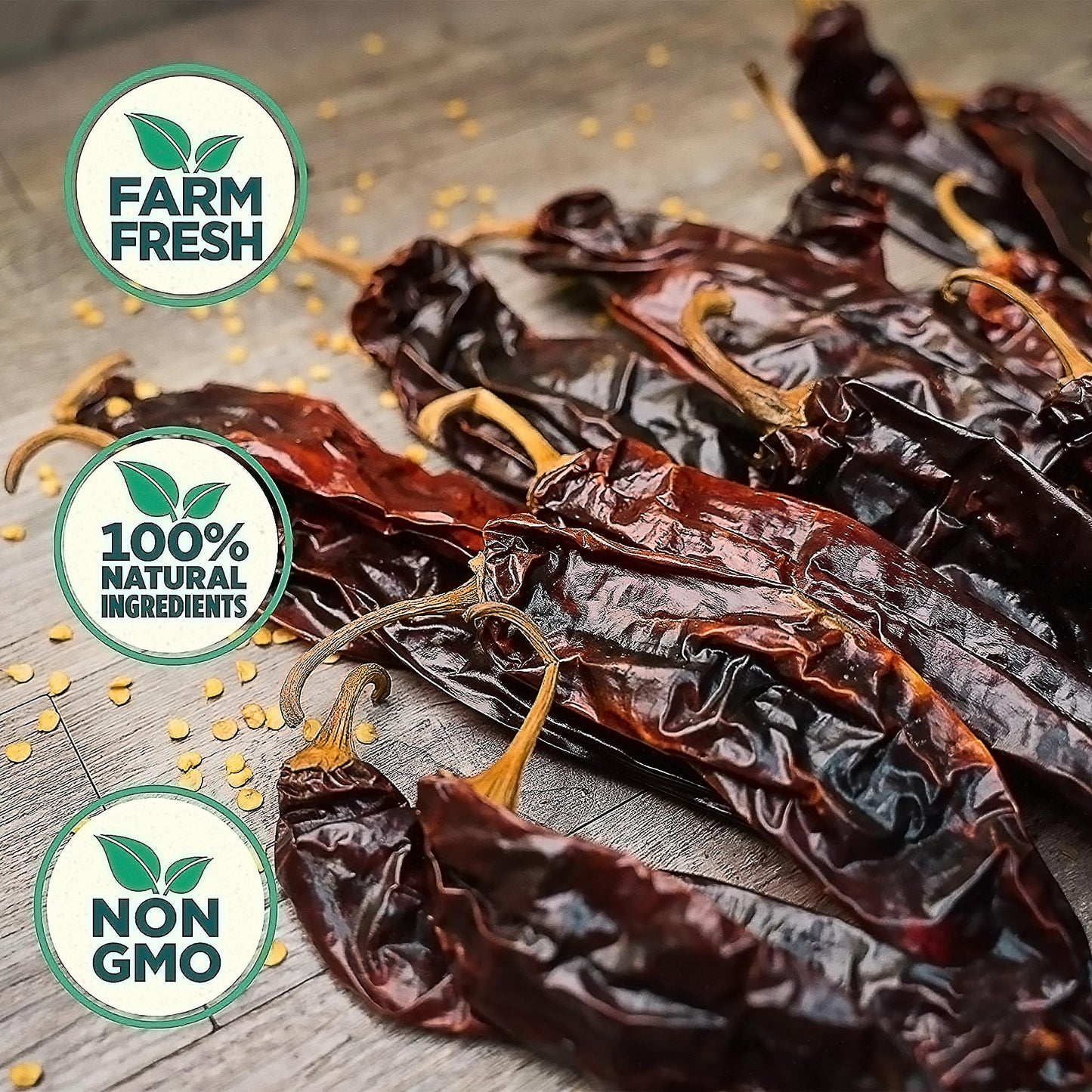 RICO RICO Dried Guajillo Chile Peppers - Mild to Medium Heat, 16 oz Resealable Bag