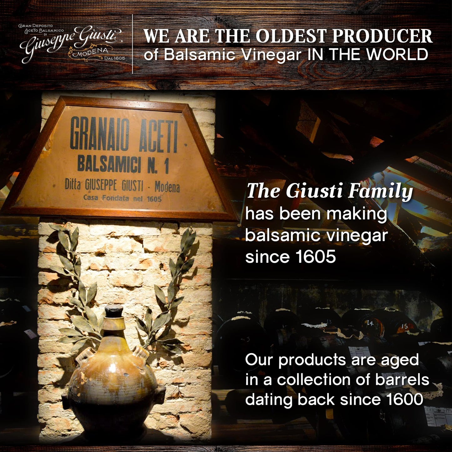 Giusti Traditional Aged Balsamic Vinegar of Modena DOP, 12 Years, 3.4 fl oz (100 ml), Black, Gift Set with Wooden Box
