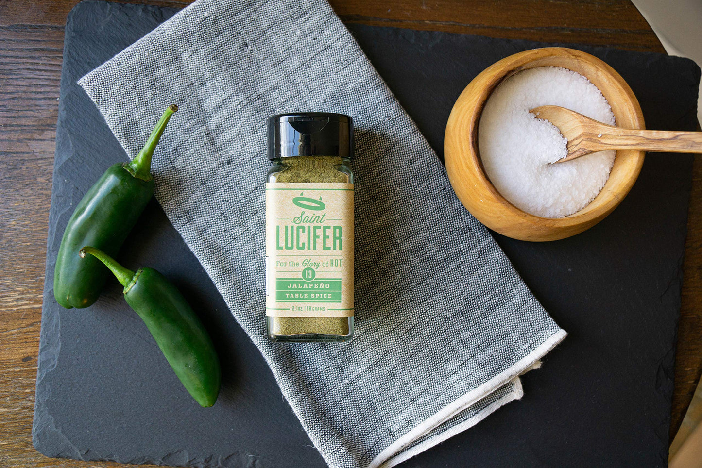 Saint Lucifer Spice Co, Jalapeno Table Spice Number 13, 2.1 Ounce Glass Jar, Made In The Usa, Gluten Free, Sugar Free, Vegan, Ve