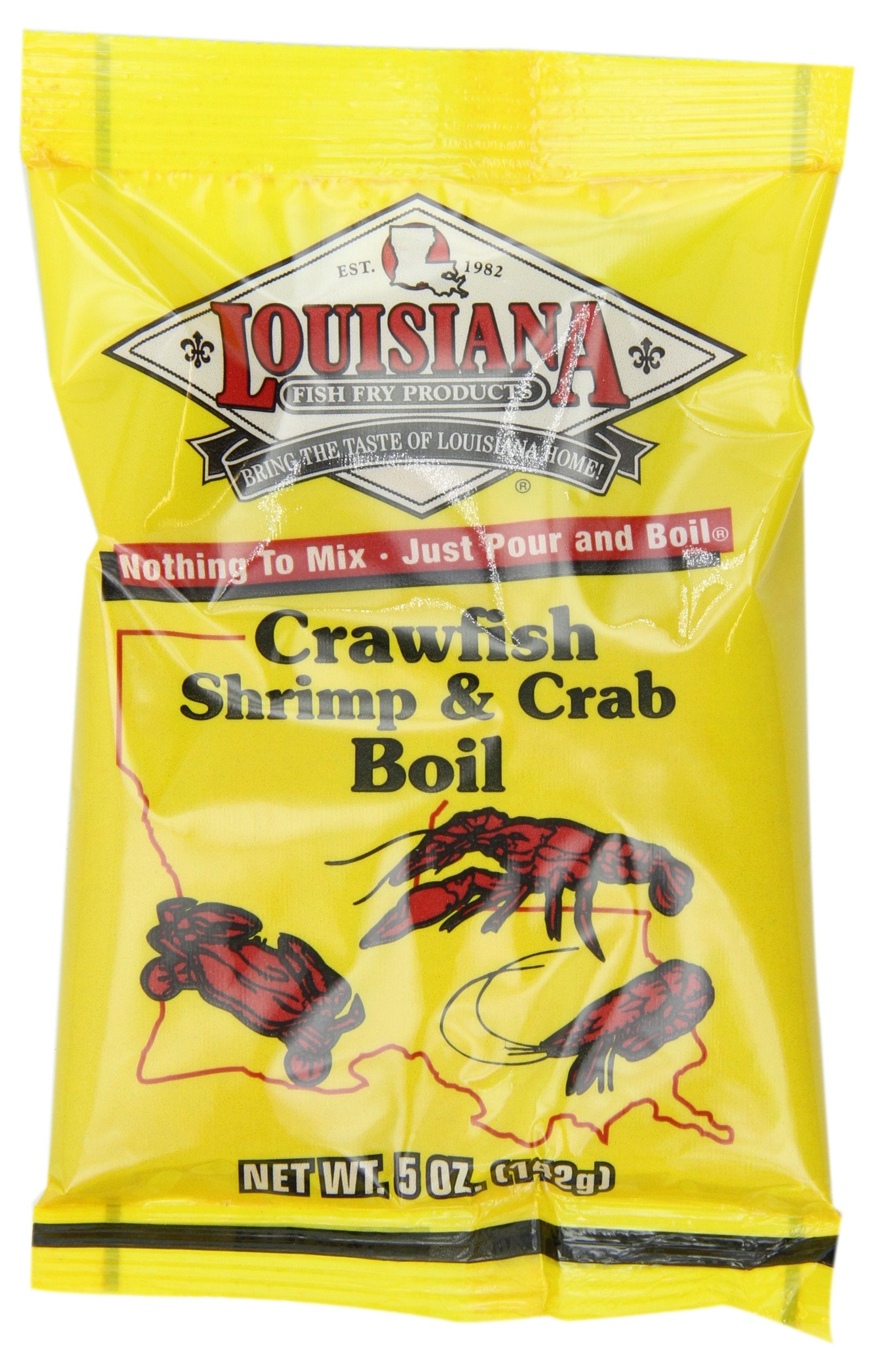 Louisiana Fish Fry Products Crawfish, Crab and Shrimp Boil, 5-Ounce Bags (Pack of 24)