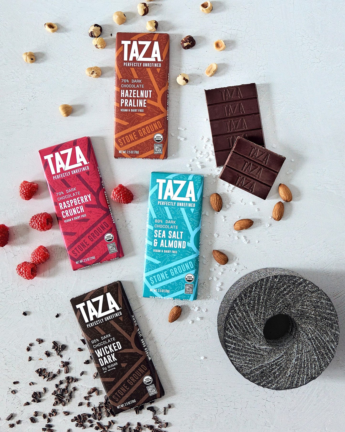 Taza Chocolate Organic Amaze Bar 95% Stone Ground, Wicked Dark with Toasted Coconut, 2.5 Ounce (10 count)
