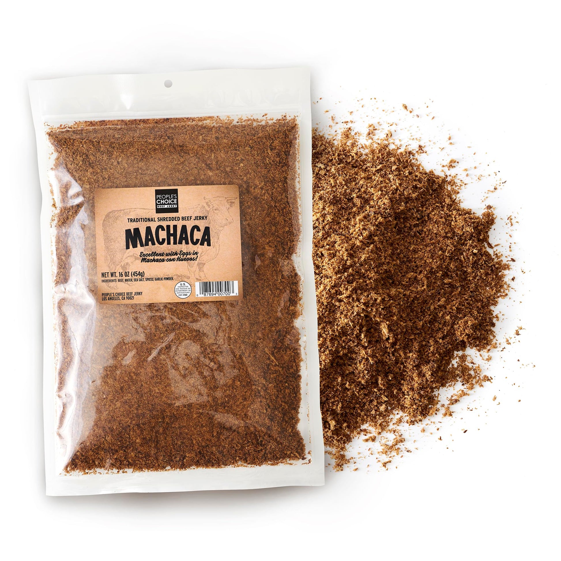 Peoples Choice Beef Jerky - Shredded Carne Seca - Sugar Free, Gluten Free, Keto Friendly - 16 Ounce Bag