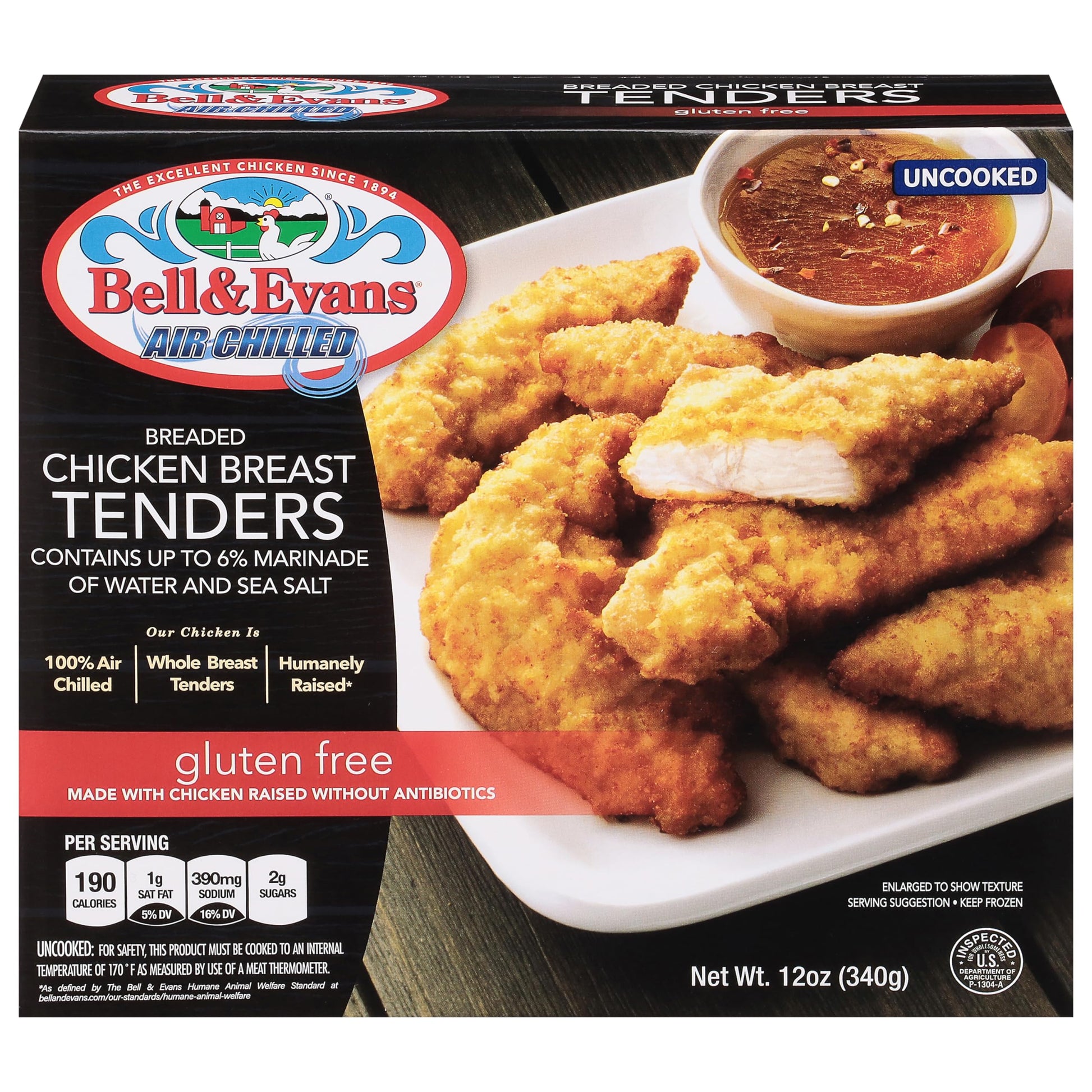 Bell & Evans, Gluten Free Breaded Chicken Tender (Raised without Antibiotics), 12 oz (Frozen)