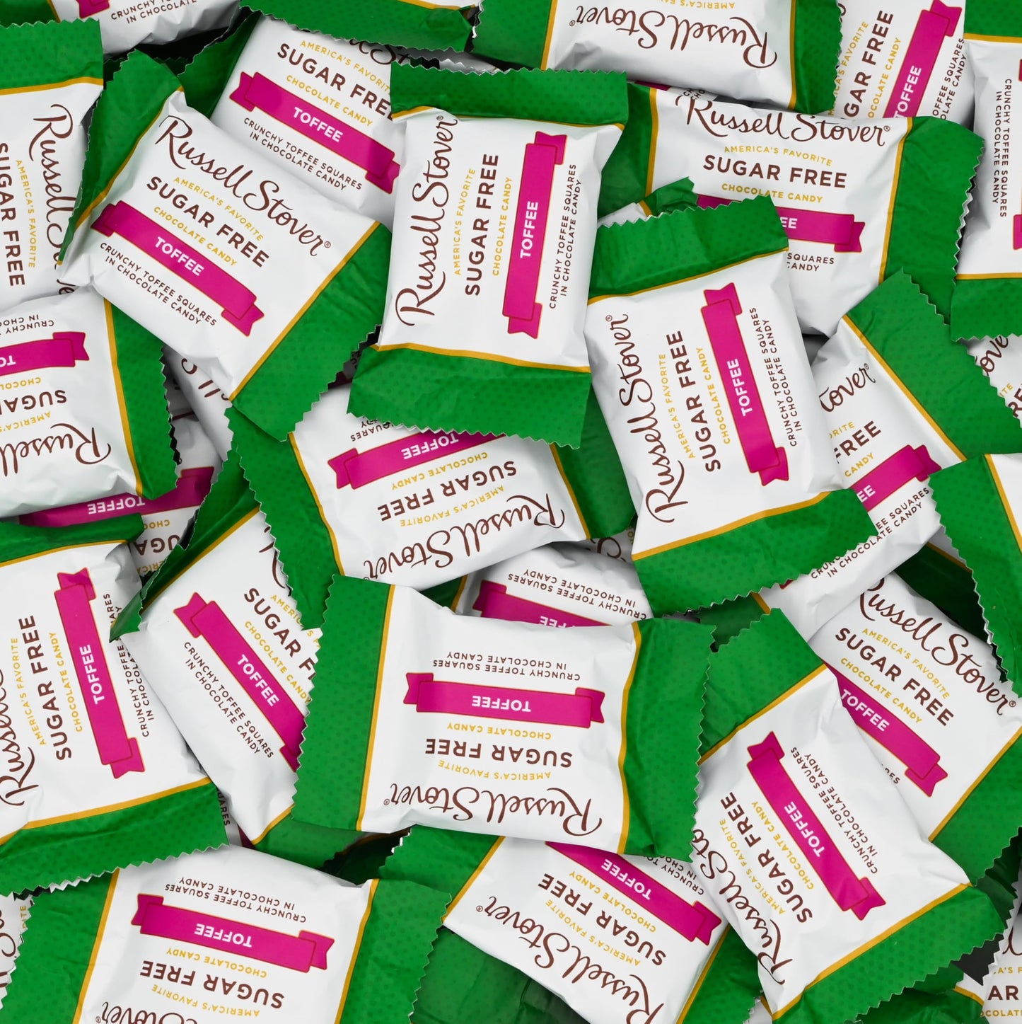 Candylish Sugar Free Chocolate Toffee Squares – 1 lb Bulk Candy Bag – Crunchy Buttery Toffee – Individually Wrapped – Approx. 30 Pieces