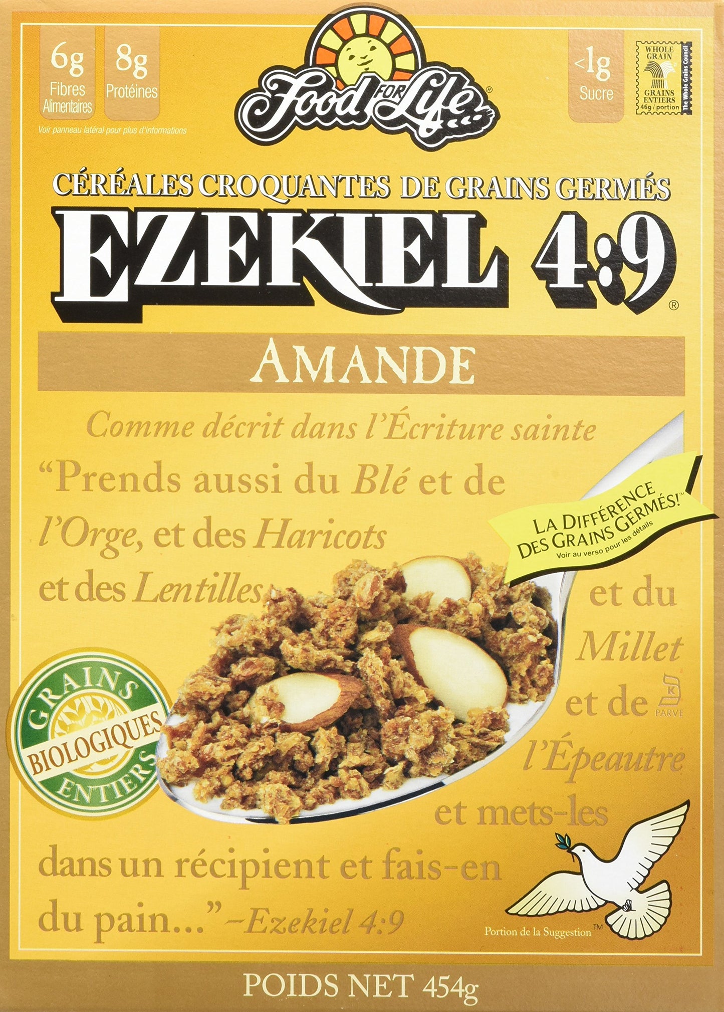 Ezekiel 4:9 Sprouted Whole Grain Cereal, Almond, 16 Ounce (Pack Of 6)